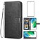 Asuwish Compatible with Samsung Galaxy S21 FE Gaxaly S 21 FE 5G Wallet Case Tempered Glass Screen Protector and Leather Flip Cover Card Holder Stand Phone Cases for Glaxay S21FE5G UW S21FE G5 Black