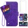 Asuwish Compatible with Google Pixel 2XL Wallet Case and Tempered Glass Screen Protector Card Holder Stand Kickstand Cell Accessories Leather Flip Phone Cases for Pixle 2 XL Pixel2XL Pixel2 LX Purple