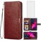 Asuwish Compatible with T-Mobile Revvl 5G Wallet Case Tempered Glass Screen Protector Leather Flip Card Holder Stand Phone Cases for Tmobile Revvl5G T Mobile TCL Revel G5 T790W Women Men Brown