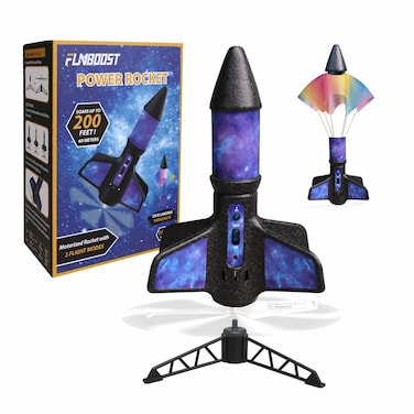 FUNBOOST Rocket Launcher for Kids, Air Rocket Toy Launch up to 200 ft, Electric Flying Model Rocket Kits with Parachute Safely Land, Outdoor Rocket Toys for Boys &amp; Girls, Ages 8-12