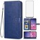 Asuwish Compatible with Samsung Galaxy S10e Wallet Case Tempered Glass Screen Protector and Leather Flip Cover Card Holder Cell Accessories Phone Cases for Glaxay S 10e Gaxaly 10se Galaxies Se10 Blue