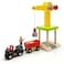 Wooden Train Track Accessories Wooden Crane Toy Set with Train Cars for 3 4 5 Year Old Boys Kids Other Major Wooden Rail Brands are Compatible (Multi-function Crane)