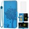Asuwish Compatible with LG G5 Wallet Case and Tempered Glass Screen Protector Flip Purse Accessories Wrist Strap Credit Card Holder Stand Rugged Cell Phone Cover for LGG5 SE LG5 G 5 5G Women Blue