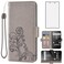 Asuwish Compatible with Sony Xperia Z5 Wallet Case and Tempered Glass Screen Protector Flip Purse Accessories Wrist Strap Credit Card Holder Stand Cell Phone Cover for Experia 5Z E6653 Women Men Grey