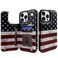 TopPerfekt Flip Leather Wallet Case Card Holder Compatible with iPhone 13 Pro Max 6.7" Women and Girls with Card Holder Kickstand Double Magnetic Clasp Old Flag Pattern