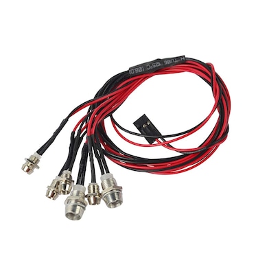 LAFEINA RC Car LED Light Kit, 6 LED Light Set Headlight Taillight for Tamiya D3 SCX10 D90 HSP Kyosho HPI 1/10 1/8 RC Model Car Truck Tank Lighting