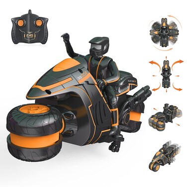 GX-YJWNY Rc Motorcycle with Rechargeable Batteries, 360&deg; rotatable Drift Remote Control Motorcycles, 2WD Rc Motorbike 2.4Ghz High Speed Wireless Remote Racing Motorcyle for 4-12 Age Kids