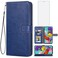 Asuwish Compatible with Samsung Galaxy A71 5G Wallet Case Tempered Glass Screen Protector Leather Flip Card Holder Stand Cell Accessories Phone Cases for Glaxay A 71 G5 Gaxaly 71A S71 Women Men Blue