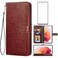 Asuwish Compatible with Samsung Galaxy S21 Glaxay S 21 5G 6.2 inch Wallet Case Tempered Glass Screen Protector and Leather Flip Card Holder Stand Cell Accessories Phone Cases for Gaxaly 21S G5 Brown