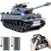 Supdex 1:18 Remote Control Tank, 2.4Ghz WW2 German Tiger I RC Tank Model Toys, Battle Army Tank 15 Channel with Smoke Light and Sound, Military Toy for Adults and Kids That Shoots BBS and Water Bombs
