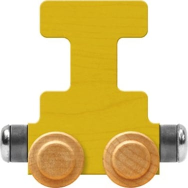 Maple Landmark NameTrains Bright Letter Car I - Made in USA (Yellow)