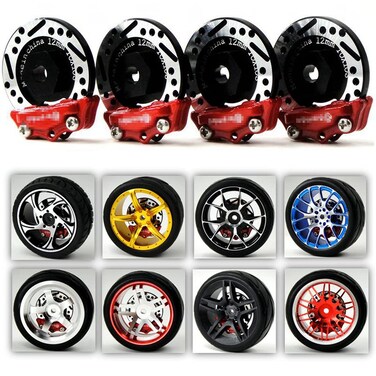 4pcs RC 1/10 RC Allum Brake Disc Caliper 12mm Hub for 1/10 RC Racing Model Car
