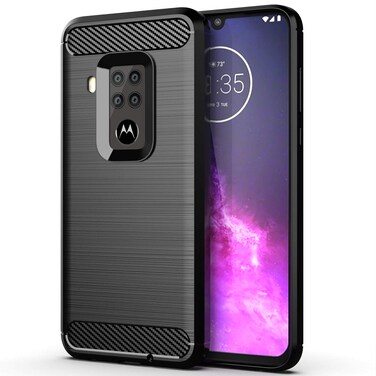 Osophter for Motorola Moto One Zoom Case,Motorola Moto One Pro Case Shock-Absorption Flexible TPU Rubber Full-Body Protective Phone Cover for Moto One Zoom(Black)
