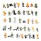 40pcs 1:87 Scale DIY Painted Railway Figures Tiny People Mixed Railway Worker Model People with Ladder Miniature Standing People
