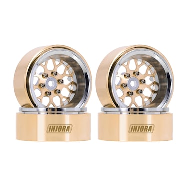 INJORA ModuWheel 1.3" Negative Offset Brass &amp; Aluminum Beadlock Wheels for 1/18 1/24 RC Upgrade