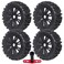 CrazyHobby Pre-Glued RC Buggy Tires &amp; Wheels Rims Set with Foam Inserts for 1/8 Arrma Typhon 6S 3S Blx Losi 8ight Tekno Kyosho Hobao Off-Road Car(4Pcs)