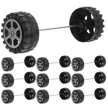 EXCEART Car Models Toy Car Wheels Rc Toy 1 Set Toy Wheels Axle Kit Replacement Plastic Wheels for Toys Trucks Wheel Roll DIY Car Accessories Car Toy Accessories Car Crafts Supplies 100mm