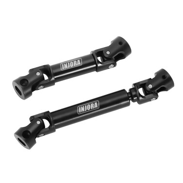 INJORA Drive Shaft Steel Black Front Rear Center Shaft with D Shaped Hole for TRX4M 1/18 RC Crawler Upgrade, 22g/Set