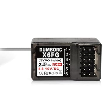 DUMBORC X6FG Gyro Receiver 6 Channels 2.4GHz RC Receiver for DUMBORC X4 X5 X6 Transmitter, 400 Meters Long Range Control for RC Boats Trucks Tank Crawler Drifting Cars..