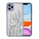 Ownest Compatible for iPhone 11 Pro Case for Clear Frosted PC Back 3D Floral Girls Woman and Soft TPU Bumper Protective Silicone Slim Shockproof Flower Case for iPhone 11 Pro-Purple Lavender