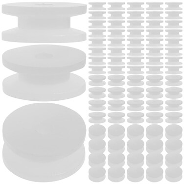 TEHAUX 100pcs White Plastic Pulley Wheel, 9.3mm Pulley Gear Portapotty Morphie Portable Pulley Wheel Plastic Belt Pulley Car Parts Plane Toy Automotive Parts Motor Toy Gear Mute Pulley for DIY