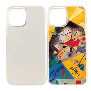 JUSTRY 10 PCS Compatible with iPhone 12/12 Pro, 6.1-Inch (2020) Sublimation Blanks Phone Case,2 in 1 2D Soft Rubber TPU Blank DIY Customize Phone Case Cover Clear Transparency Matte Finish
