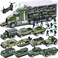 LovesTown Military Truck Toy Set, 25 in 1 Military Big Truck with Sounds Lights 12 Military Vehicles 12 Toy Soldier Figures for Kids Birthday