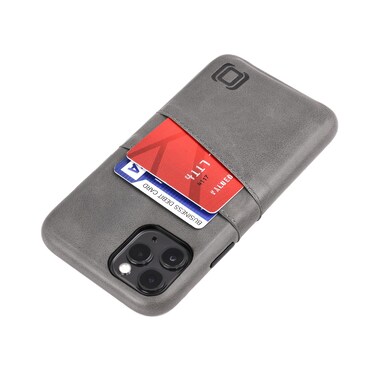 Dockem Wallet Case for iPhone 11 Pro: Built-in Metal Plate for Magnetic Mounting &amp; 2 Credit Card Holder Slots (5.8" Exec M2, Synthetic Leather, Grey)