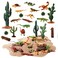 Sratte 26 Pcs Desert Animals Figures Diorama Kit, Reptiles Toys Lizard Snake Cactus Model Toys Desert Project Diorama Supplies for Back to School Gift Educational Learning Birthday Gift