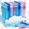 32 Pcs Frozen Snowflake Bubble Wand Bulk For Kids, 4 Color Mini Snowflake Party Favor, Valentine's, Goody Bag Stuffers, Classroom Exchange Prizes, Birthday Gift, Pinata, Winter Themed Toy for Girl Boy