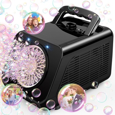 Bubble Machine, Automatic Bubble Blower with 20000+ Bubbles Per Minute, Portable Bubble Machine for Kids and Toddler with 2 Speed Levels, Outdoor Toys for Parties, Birthday, Wedding, Christmas