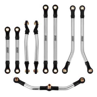 INJORA 6g Stainless Steel Steering Link &amp; 41g High Clearance Chassis Links Set for 1/18 RC Crawler TRX4M High Trail K10 F150