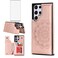 Asuwish Phone Case for Samsung Galaxy S23 Ultra 5G with Tempered Glass Screen Protector and Wallet Cover Leather Flip Credit Card Holder Stand Cell S23ultra 23S S 23 S23ultra5g Women Men Rose Gold