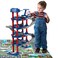 COVTOY Parking Garage Toy Playset, Race Car Ramp Track Toy, with 6 Police Cars, Four-Story for 4-8 Years Old Boys And Kids