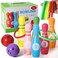 SHIERDU Wooden Kids Bowling Set - with 6 Bowling Pins &amp; 2 Balls &amp; 6 Ferrule - Educational Early Development Indoor &amp; Outdoor Games Set - for Toddlers &amp; Infants Boys &amp; Girls Ages 3,4,5-12 Years Old