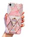 Qokey Compatible with iPhone SE Case 2022/2020,for iPhone 7 Case,for iPhone 8 Case 4.7" Marble Cute Cover for Women Girls 360 Degree Rotating Ring Kickstand Soft TPU Shockproof Cover Rose Gold