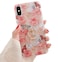 Qokey for iPhone Xs Max Case,Clear Flower Case Cute Fashion for Women Girls with 360 Degree Rotating Ring Stand Holder Kickstand Soft TPU Shockproof Cover for iPhone Xs Max 6.5 Inch Rose Butterfly