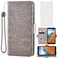 Compatible with Xiaomi Redmi 7A Wallet Case and Tempered Glass Screen Protector Card Holder Stand Magnetic Leather Flip Credit ID Slot Cell Accessories Phone Cover for Redmi7A Redme A7 Women Men Grey