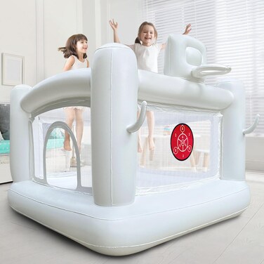 CHUNNIAN White Bounce House for kids 3-6 Inflatable Kid Big Ball Pit White Castle Playhouse with Pump for Toddler Easy to Set Up and Take Down Birthday Party Gifts 58.2 x 68.8 x 68.8 inch (jump house)