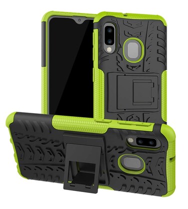 Samsung Galaxy A10E Case, Samsung A10E Case, Yiakeng Shockproof Slim Protective with Kickstand Hard Phone Cover for Samsung Galaxy A10E (Green)