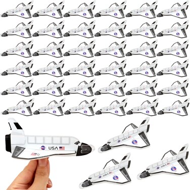 40 Pack Space Shuttle Gliders Plane Flying Toys Foam Space Airplane Glider Outer Space Party Favors Birthday Party for Kids