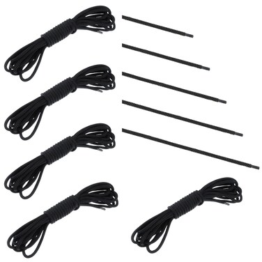 Fabbay 5 Pieces Trampoline Net Connection Rope 15 Feet/ 4.6 M Long, 5 mm/ 0.2 Inch Thick Braided Tie Down Rope Trampoline Replacement Parts Long Safety Trampoline Net Cords for Enclosure Nets, Black