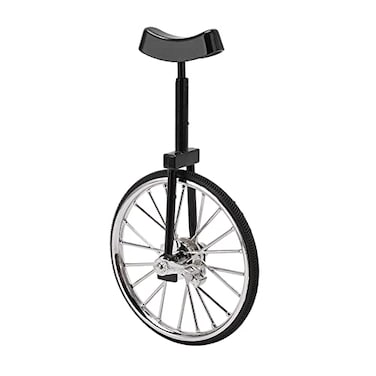 BTIHCEUOT Metal Unicycle Toy, Great Decor Unicycle Ornament Portable Mini Unicycle Model Premium Alloy Finger Bikes Toys for Bookshelf Car Table (Black)
