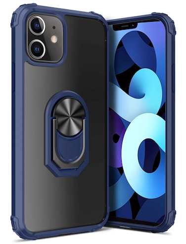 GREATRULY Kickstand Case for iPhone 12 Mini 5.4 Inch (2020),Drop Protection Clear Case,Slim Phone Cover Shell,Soft Bumper + Hard Back + Ring Stand Fits Magnetic Car Mount,Blue