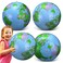 Pangda 4 Pcs 24 Inches Inflatable Globe Giant Blow up PVC World Globe Beach Ball Swimming Pool Toys for School Classroom Geography Playing Teaching Party Favors Decorations, main light blue