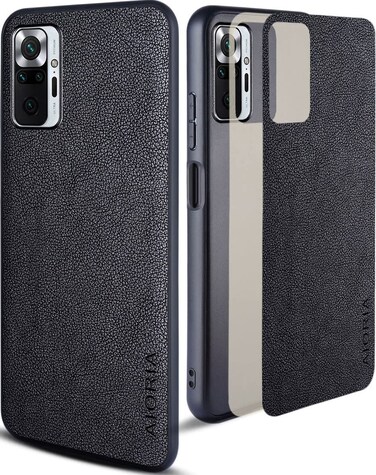 AIORIA for Xiaomi Redmi Note 10 Pro Case Redmi Note 10 Pro Max 4G, 6.67 inch Premium PU Leather Phone Cover Retro Design Full Protective case for Xiaomi Redmi Note 10 Pro Max (Black)