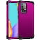Phone Case for Samsung Galaxy A52 5G/4G Hard Cover Shockproof Soft Silicone Bumper Hybrid Three Layer Heavy Duty Protective Cell Accessories Glaxay A 52 G5 Gaxaly 52A S52 Cases Women Girl Dark Purple