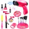 PowerTRC Dress Up Make Up Salon Beauty Play Set   Realistic Pretend Play Set   Fashion Kit for Girls   Hair Dryer, Makeup Set, Brushes &amp; Accessories