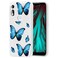 Yerebel Case for Moto E 2020, Motorola E 2020 Cute Case, Clear Flexible Bumper TPU Soft Rubber Silicone Cover Phone Case for Motorola Moto E 2020 (Blue Butterfly)