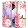 GREATRULY Floral Clear Case for Galaxy S21 for Women/Girls,Pretty Phone Case for Samsung Galaxy S21,Flower Design Slim Soft Transparent Drop Proof TPU Protective Silicone Bumper Cover Shell,FL-K